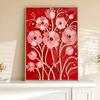 Plastic Pearl Painting Craft Set Faux Pearls Pre-Printed Canvas Set Rose Designs DIY Pearl Painting Kit for Wall Decor Gift Idea