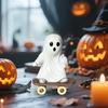 Halloween Skateboard Ghost Statue Cute Resin Ghost on A Skateboard Figurine for Tabletop Centerpiece Bookshelf Tiered Tray Decor