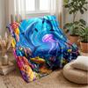Ocean Life Adventure 11 Theme Blanket Lightweight Warm Flannel Blanket Decorative Throw Blanket for Home Decoration