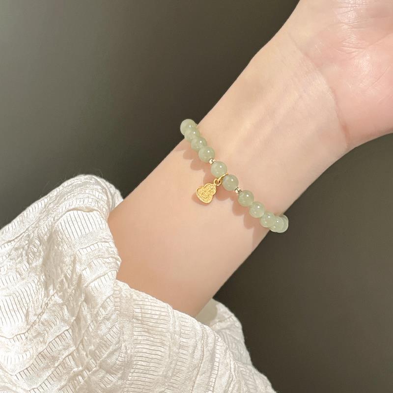 

Clear Water Hetian Jade Bracelet: Women s Layered Jadeite Beaded Gift for Mom