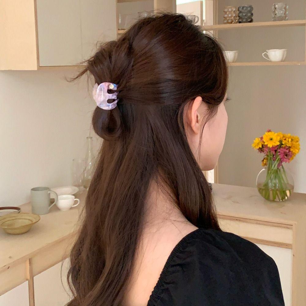 Candy Color Acetate Hair Claw Grab Clip Cute Hairpin Personalized Letter Hair Clip Female
