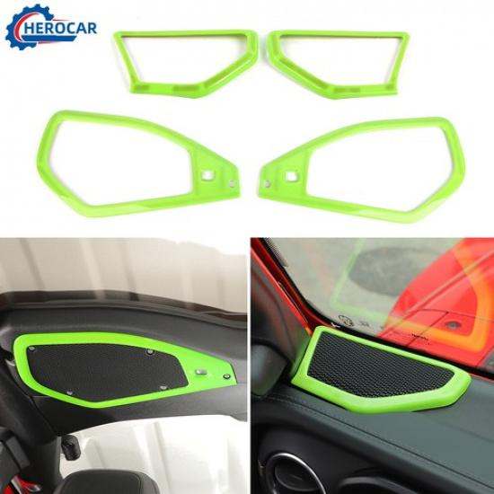 For Jeep Wrangler JL JT 24+ Pillar & Roof Speaker Frame Cover Bezels Light Green