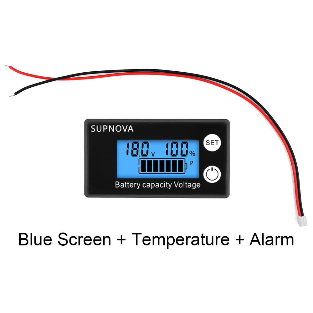 Battery Capacity level Indicator DC 8V-100V Lead Acid Lithium LiFePO4 Voltmeter Voltage Gauge 12V 24V 48V 72V for Alam