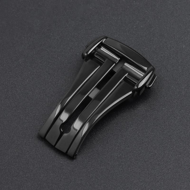 20mm Polished Matte Stainless Steel Watch Buckle for Omega Watch Strap Clasp for Deployment Double Press Folding Button Silver