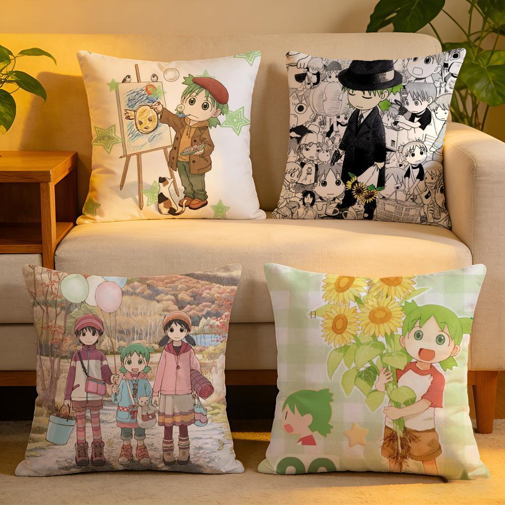 Cushion Cover Linen SkinFriendly Soft Decorative Case For Sofa Home Decor Healing Anime Cute YYotsubatSo Pillow cover