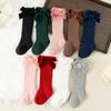 Baby Girls Autumn Winter Bowknot Knee High Socks Cute Princess Knitted Tube Socks Toddler Leg Warmers For Kids 0-8 Years