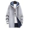 Mens Long Knit Cardigan Autumn Winter Sweater Coat Fleece Heavy Hoodie Solid Chenille Men's Fashion Jacket