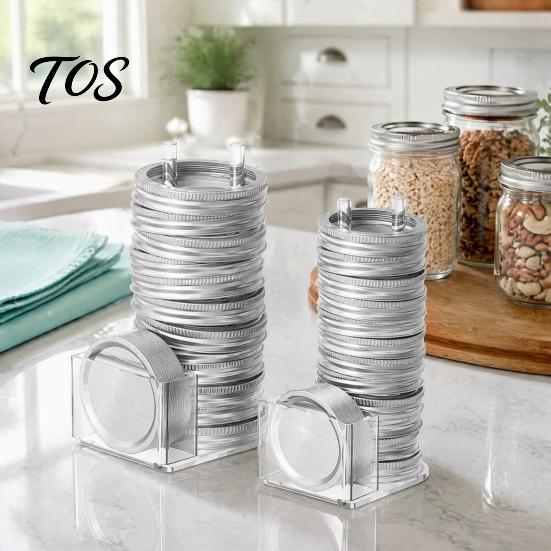 Supplies Organization Holder Mason Jar Lid Holder, Storage Rack for Holds 12 Lids & Rings, Organizer Compatible with Regular Wide Mouth Jar, Vertical