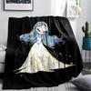 1PC Corpse Bride Print Flannel Blanket, High Quality All Seasons, Home Decor, Warmth and Comfort, Perfect for Christmas Gifts