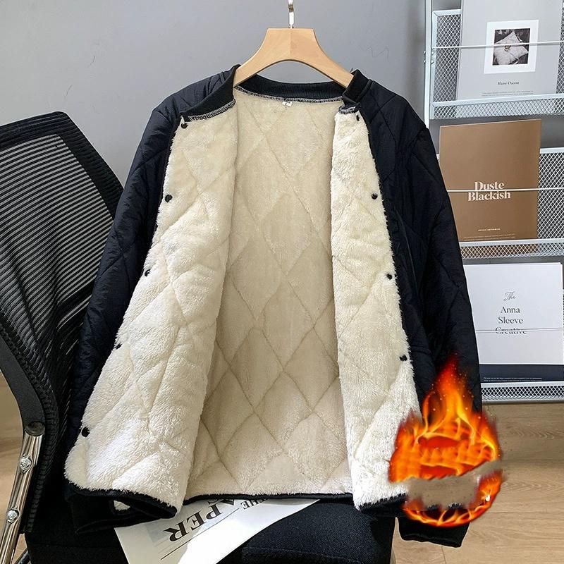 Men's Thickened Fleece Lined Stand Collar Cotton Jacket Inner Wear Short Coat Warm School Uniform Essential Youth Fashion