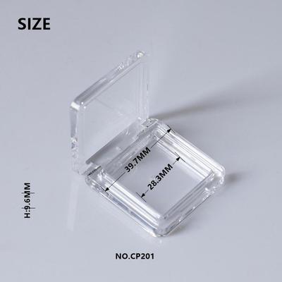 Transparent Single-Color Square Blush Box with Empty Tray