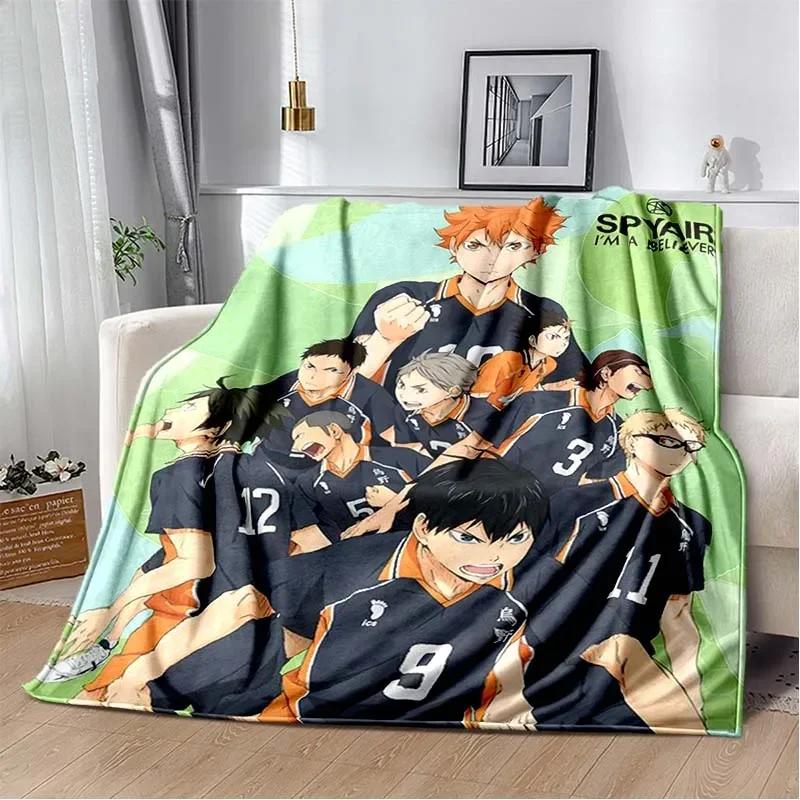 Anime Haikyuu Cartoon Volleyball Blanket Flannel Soft Throw Blanket for Home Bedroom Bed Sofa Picnic Travel Office Throw Blanket