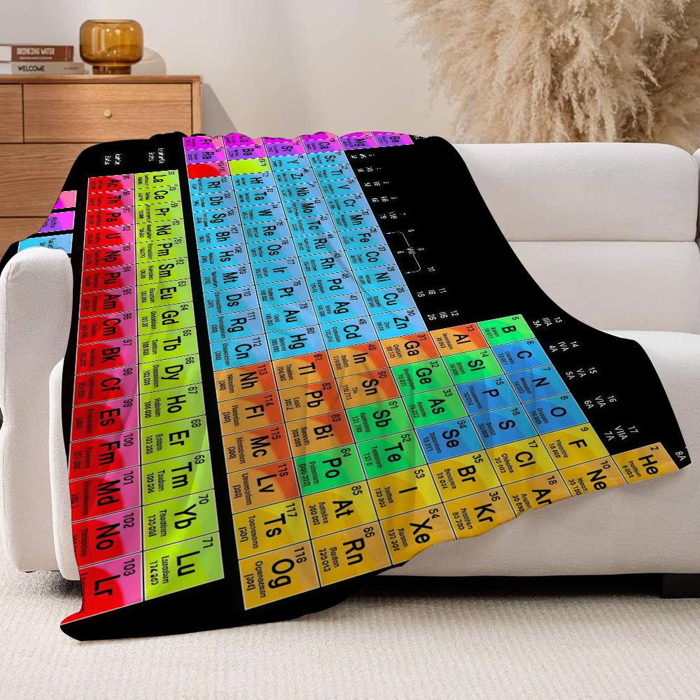 Periodic Table of the Elements Blanket For Sofa Office Bed Plane Travel Sleep Read Relax Camping Soft And Warm