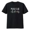 Folha De Nota??o Musical Music Is My Life Camiseta Vintage W