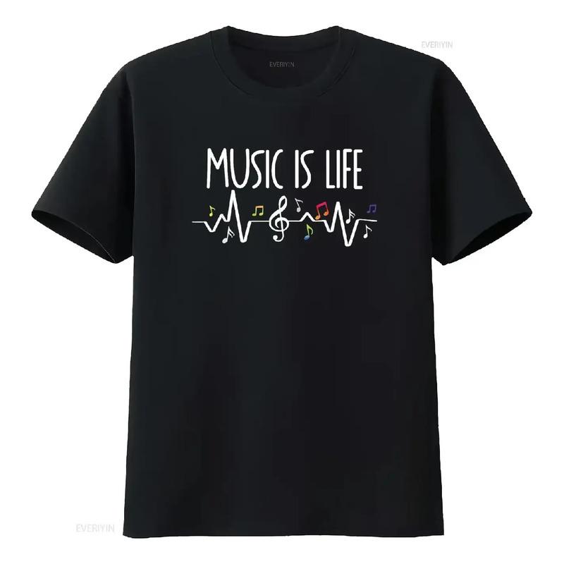 Folha De Nota??o Musical Music Is My Life Camiseta Vintage W S разноцветный