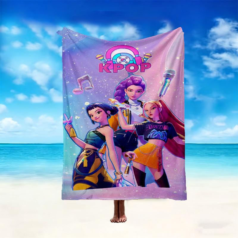 1pc Kpop Demon Hunters Blanket, Cozy Printed Throw Blanket, A Heartfelt Gift for Your Family and Friends
