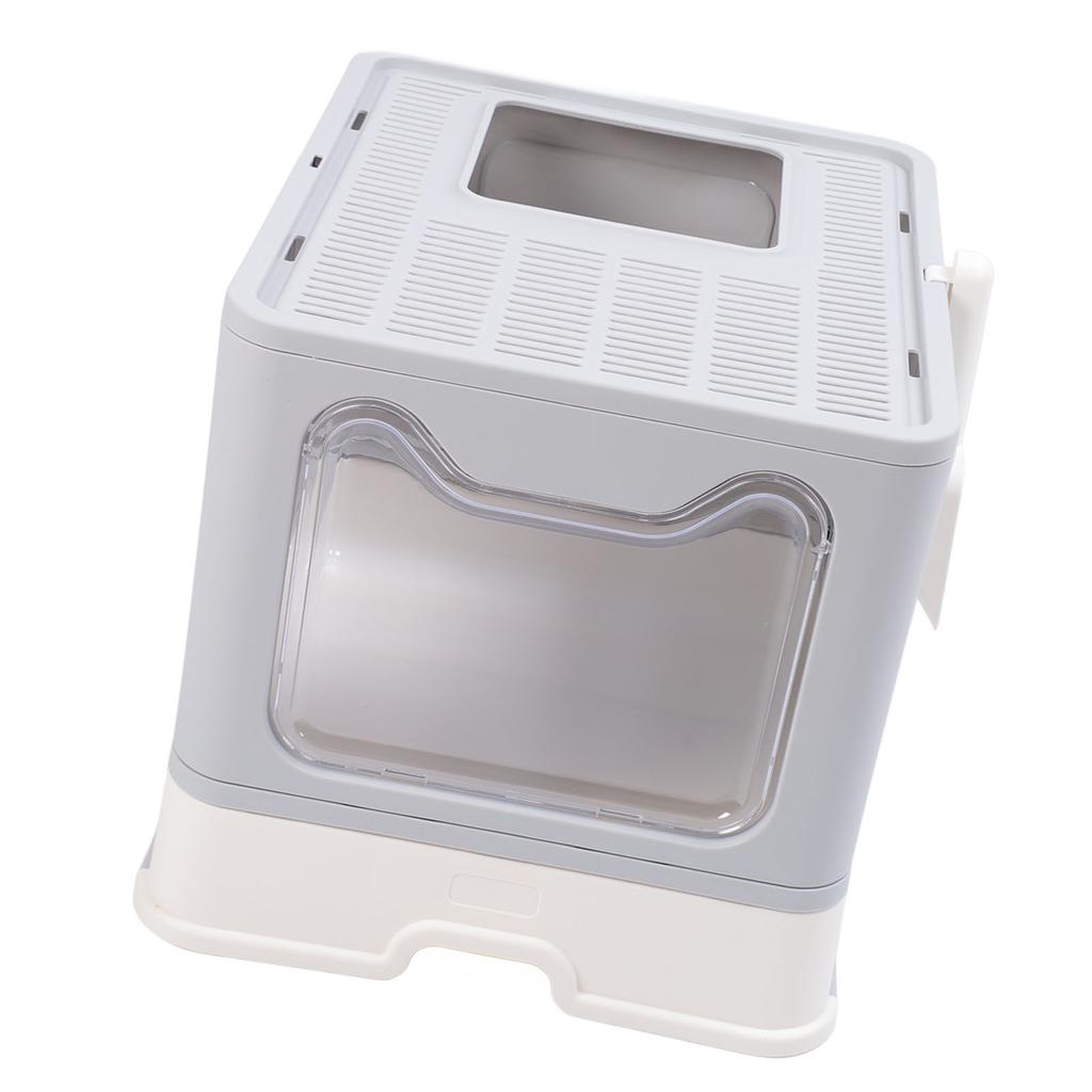 Foldable Cat Litter Box Multipurpose Semi Enclosed Odor Control Easy Clean Large Space Kitty Litter