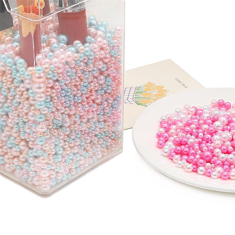 ABS Non-Porous Pearl-Plated Colored Round Beads for DIY Crafts and Fashion Accessories