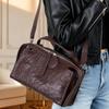 Genuine Leather Women's Bag 2025 New Versatile Boston Bag Light Luxury Top Layer Cowhide Handheld Pillow Bag Wrinkle Bag