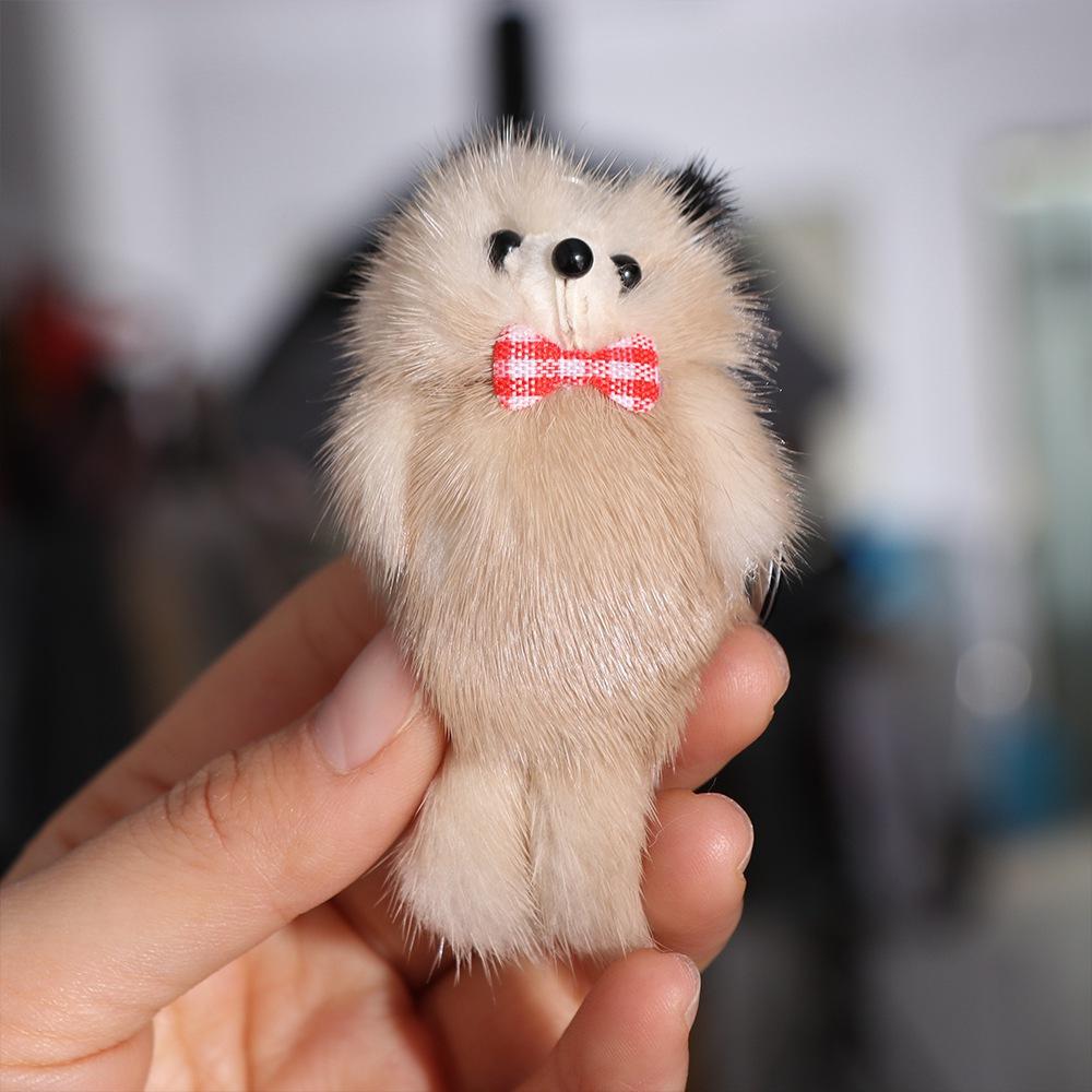 Plush Keyring Animal Bear Plush Bear Keychain Cartoon Soft Bowknot Bear Keyring 7CM Plush Bag Pendant