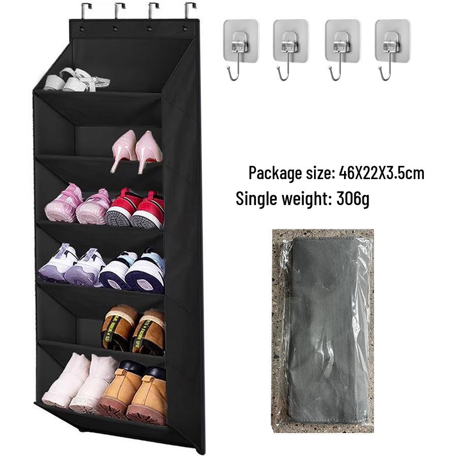 Wall-Mounted Multi-Layer Foldable Shoe and Sundry Storage Bag