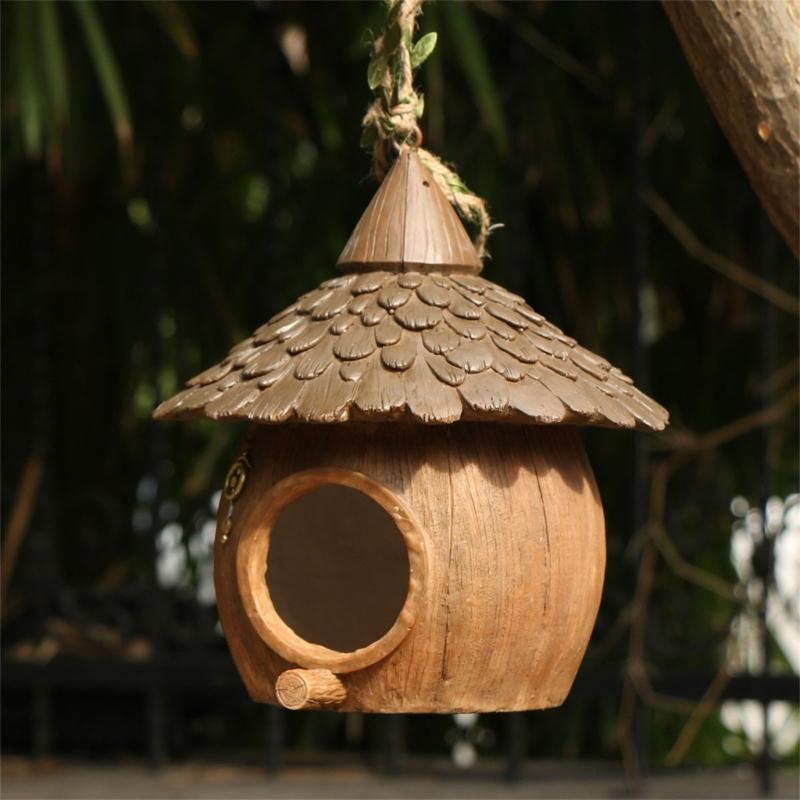 Bird Hut Nest Hanging House for Small Medium Bird Wild BirdhouseS Toy Nest Perches for Courtyards