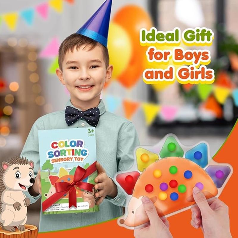 Visual Stimulation Hedgehog Sensory Squeeze Toy For Adult Stress Relief Children Color Sorting PVC Educational Playset