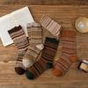 Women's Ethnic Mid-Calf Combed Cotton Socks - Retro Curve Style