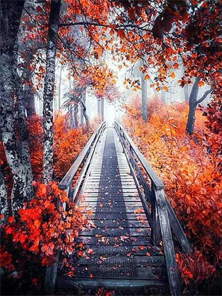 5D Diamond Painting New Arrivals Tree Bridge Full Square Round Embroidery Mosaic Landscape Home Decor