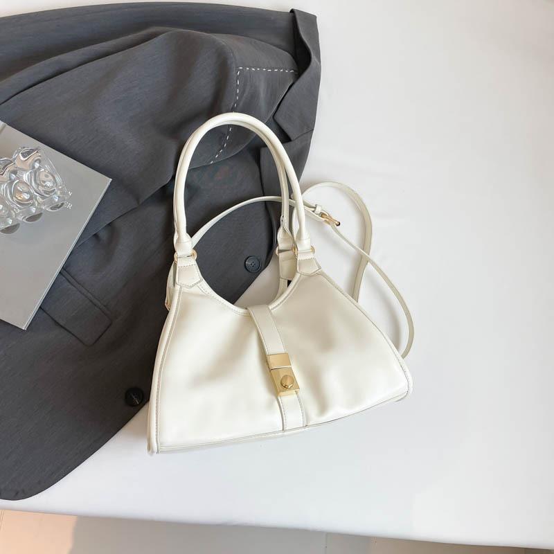

2025 summer new fashion simple retro handbag underarm bag high value niche trend commuter bag women белый