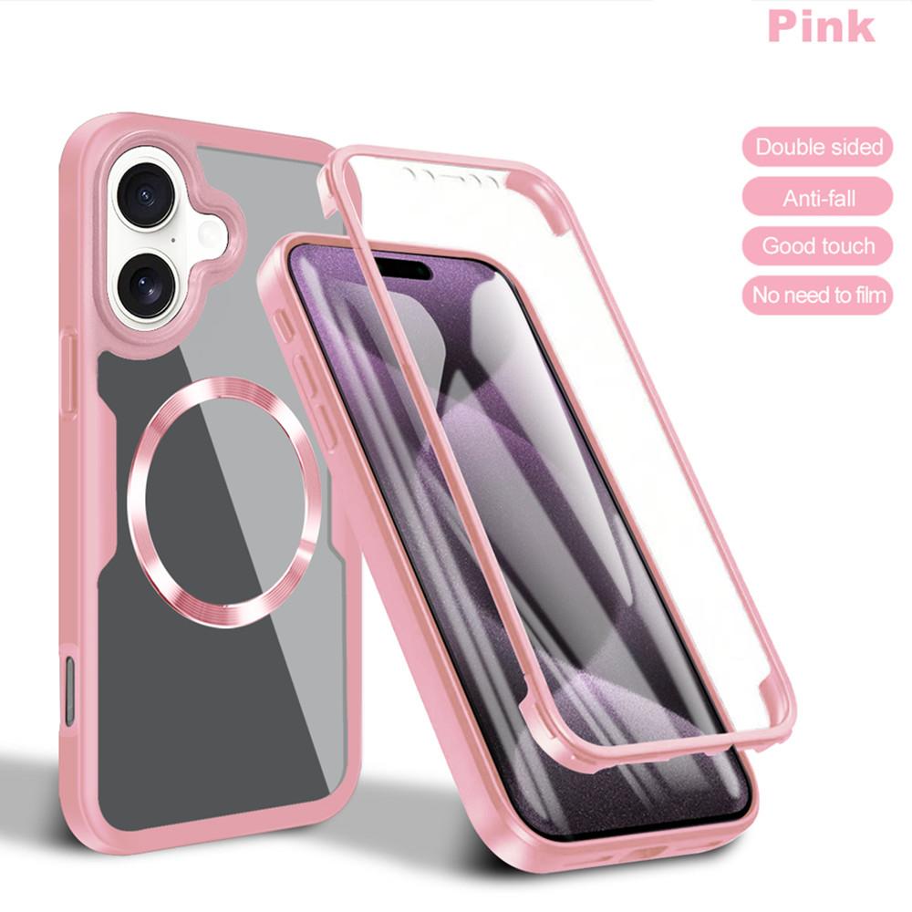 Anti-scratch Touch Screen Case 360 Protector Film Case for iPhone 16 15 14 13 12 11 Pro Max Plus TPU Ultra Thin Magnetic Magsafe