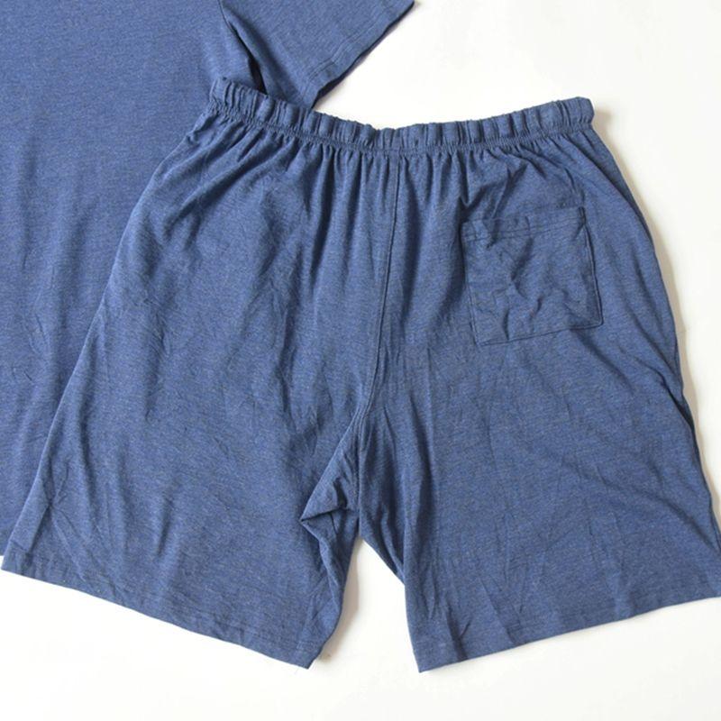 Foreign Trade Summer Men's Thin Knitted Modal Cotton Short Sleeve Shorts Pajamas Skin-friendly Breathable Homewear Set