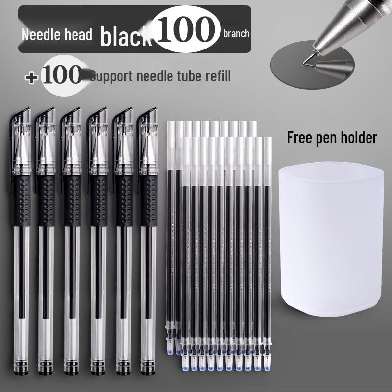 Lot de 200 stylos standard européen 0,5 mm: Stylos à bille à pointe fine à séchage rapide, noir et rouge, pour étudiants.