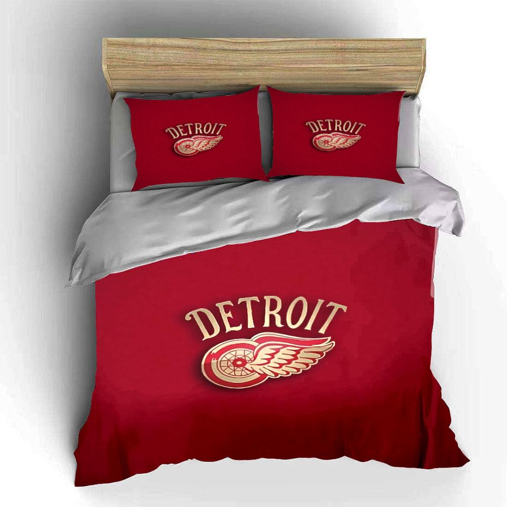 Detroit Logo Red Bedding Set Bedding Duvet Cover Set Duvet Cover Pillowcases (1 * Duvet Cover 2 * Pillowcases, Without Duvet Insert)