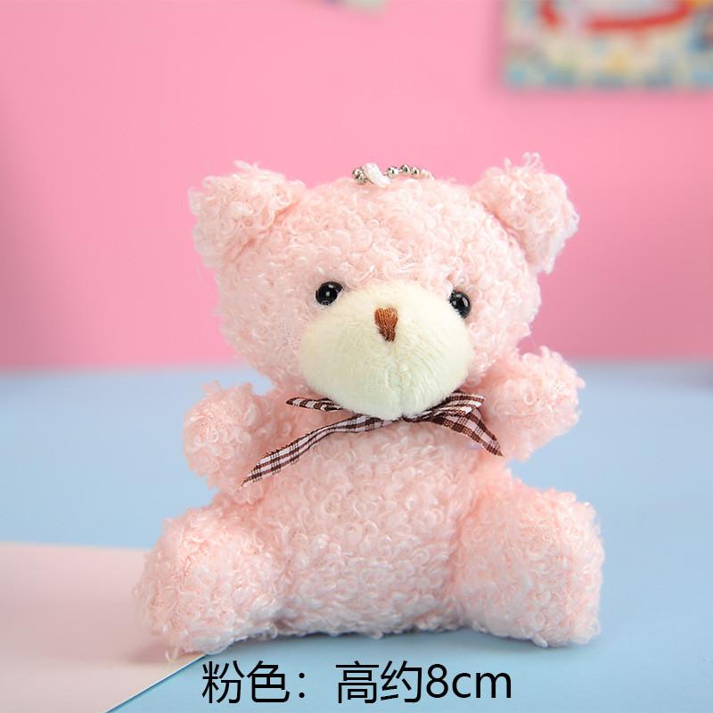 Charming Plush Teddy Bear Keychain With Bow Adorable Bag Accessory