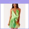 Summer Womens Dress With Halter Neck And Floral Print Made Of Milk Silk For Casual Beach Wear
