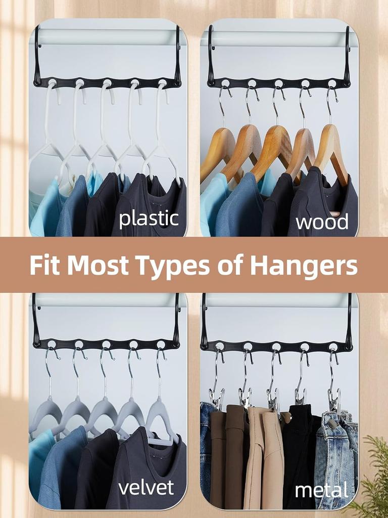 Space Saving Hangers, Smart Closet Organizer Space Saver, Sturdy Plastic Clothes Hangers for All Types of Clothes,Closet Storage