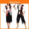 Stunning Women's Pirate Costume With Elegant Black Long Dress For Halloween Cosplay Events