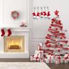 5Pcs Plastic Skeleton Head Decoration With Santa Hat For Holiday Parties Christmas Tree Halloween Hanging Ornament