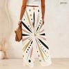 Women Plus Size Loose Wide Leg Long Pants Exquisite Gem Star Print Elastic High Waist Casual Trousers For Daily Beach Vacation Wear