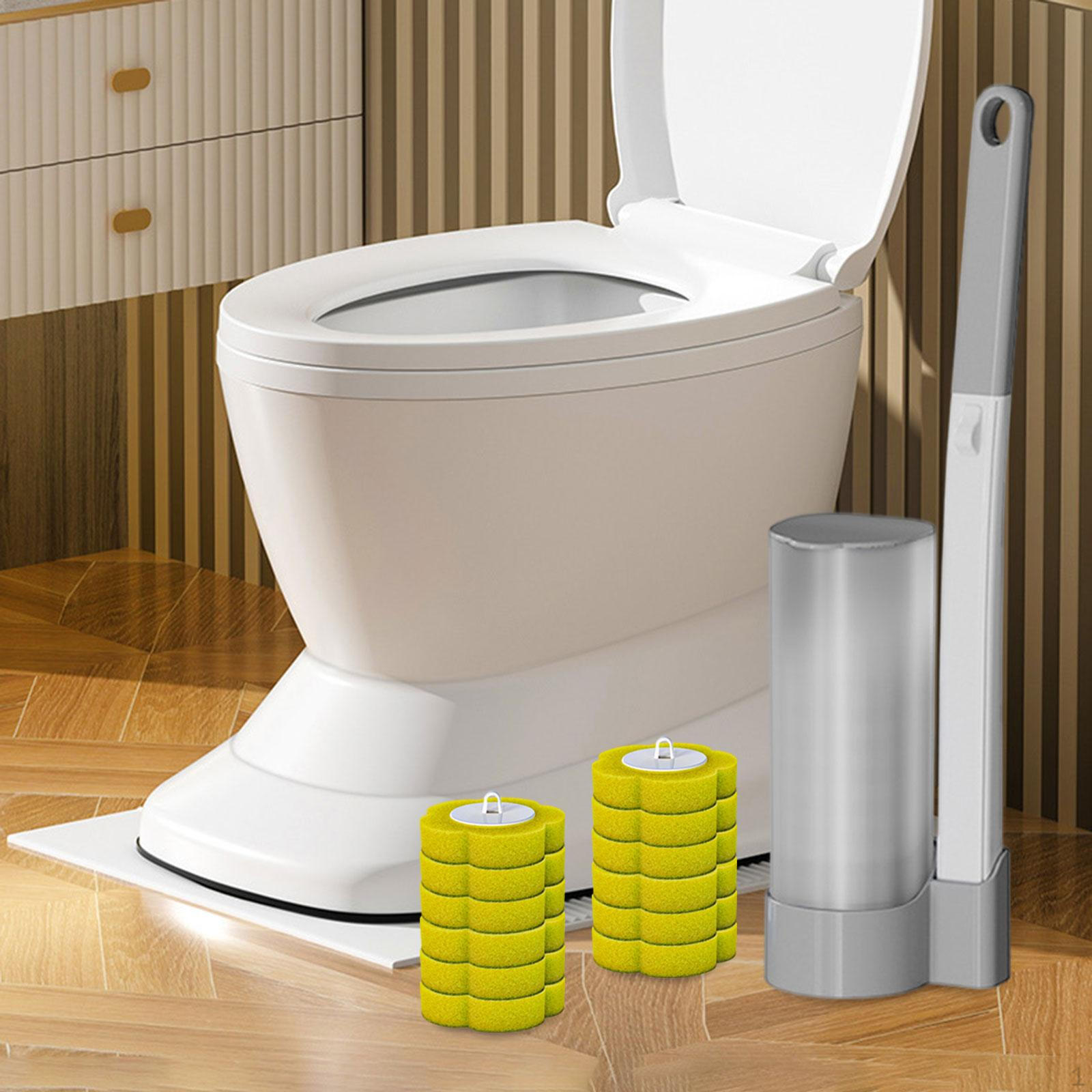 

Набор туалетных ёршиков Уход за ванной комнатой Профессиональный Настенный Эффективный Бытовой со сменными насадками Gray 12 yellow heads