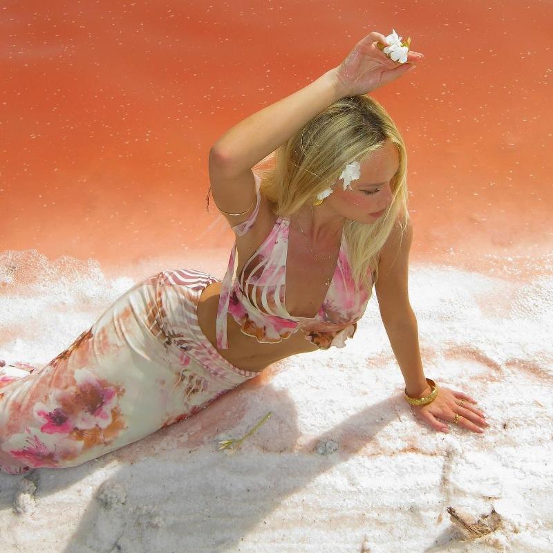 Summer New Neck Print Sexy Vacation Casual Suit Women's Clothing