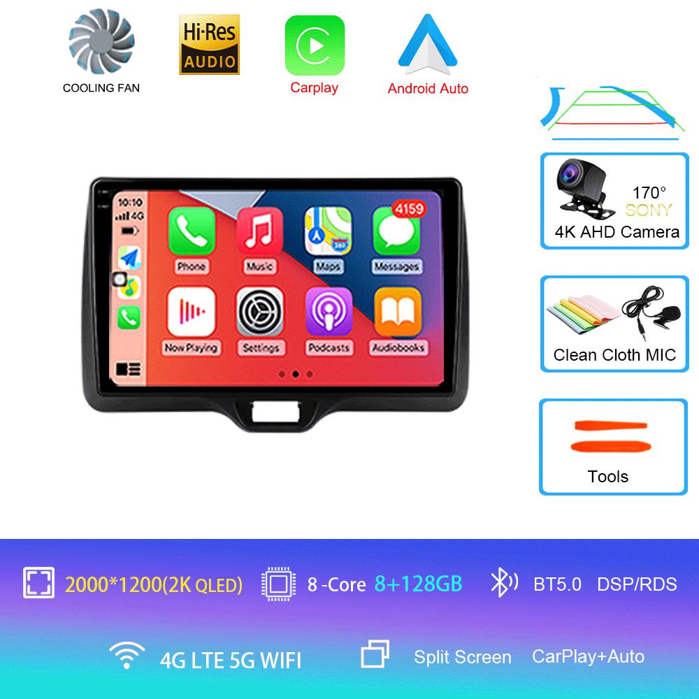 Android 14 Car Radio Carplay Auto For Toyota Yaris Vios 2020 - 2025 Right Hand Drive Multimedia Player GPS Video 2 Din Head Unit