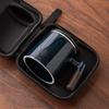 Jade porcelain office mug with lid filter tea water separation teacup ceramic mug portable gift box gift tea set