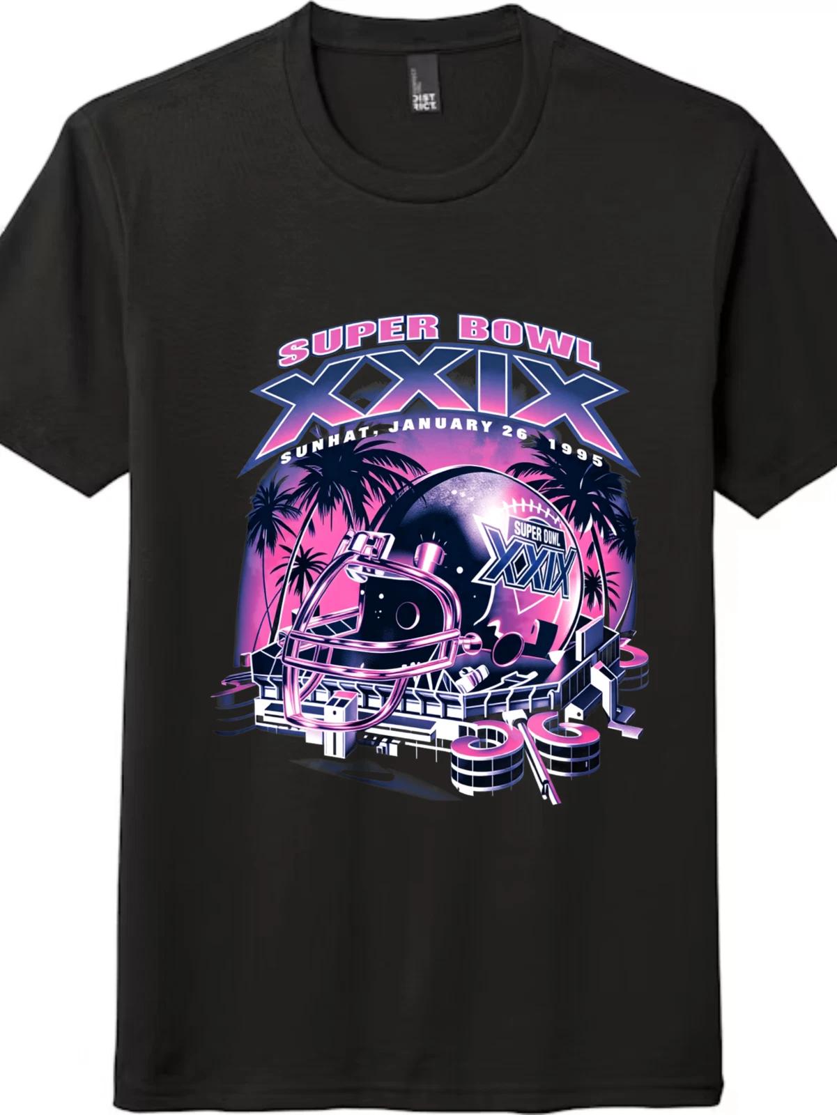 

Super Bowl XXIX Retro 1995 T-Shirt, Vintage Miami Football Unisex Graphic Tee S