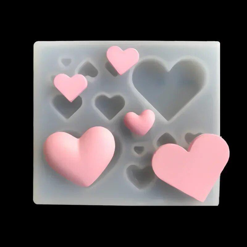 Moule 3D en silicone en forme de cœur, résine époxy, pour bijoux, boucles d'oreilles, pendentifs, outils de cuisine, décoration de gâteaux, moule à chocolat
