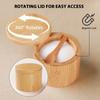 Bamboo Salt Cellar Bowl Large Capacity Kitchen Holder New Salt Container  Store Pepper Seasoning