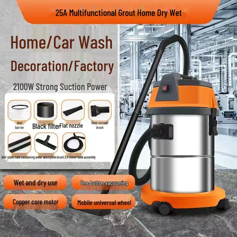 

High-Power Industrial Wet & Dry Vacuum Cleaner for Land Reclamation, Grouting, Car Washing, and Household Use.