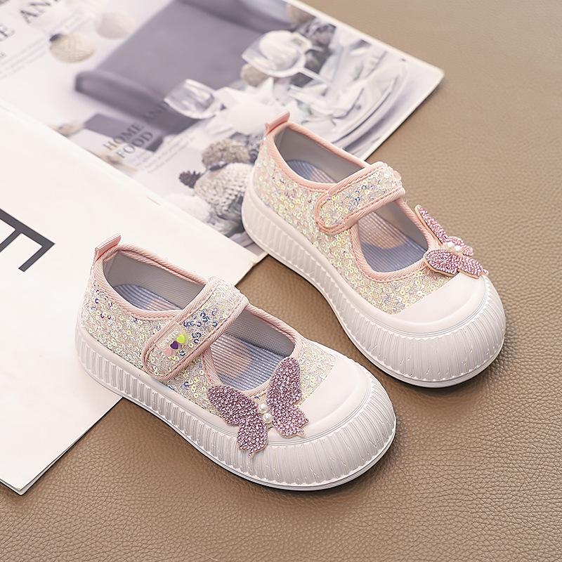 Girls' Casual Shoes Summer New Girl Canvas Shoe Anti Slip Child Single Shoe Shallow Mouth Girls' Single Shoes Fashion Kids Shoes