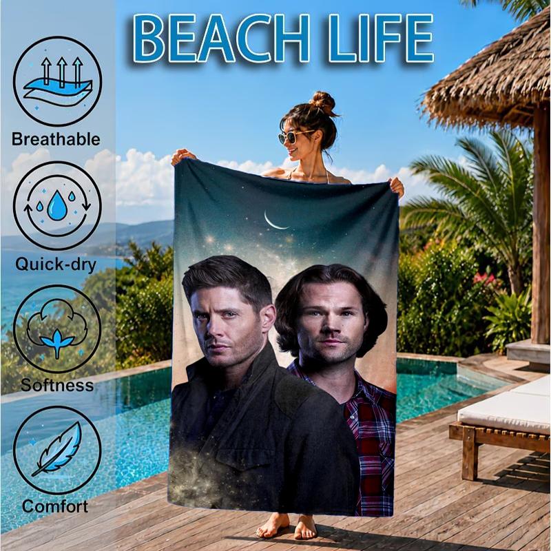 Super-natural Darkness Deliverance Beach Towel, Microfiber Beach Towel, Perfect For Pool, Beach, Travel, Home Decor Beach Party Fan gifts